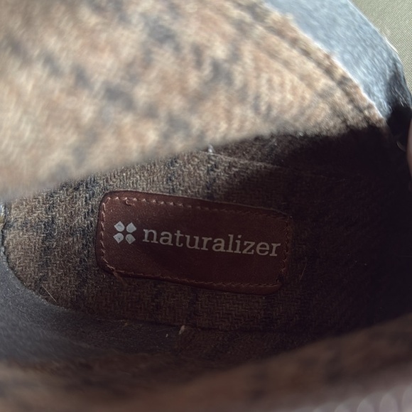 Naturalizer Brown Leather Size Zip Mid Calf Riding Boots Women 7 - Picture 12 of 15